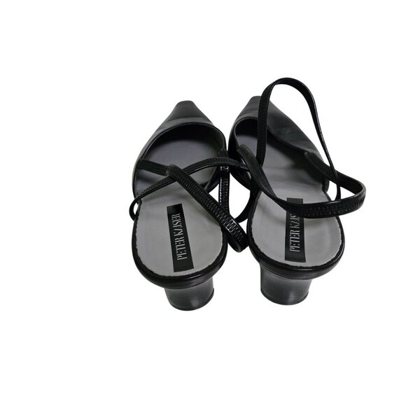 Peter Kaiser Black Leather Slingback Maryjane Pointed Toe Kitten Heel Size 8.5 - Picture 4 of 7